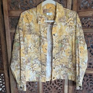 Christopher & Banks Yellow and Brown Patterned Jacket